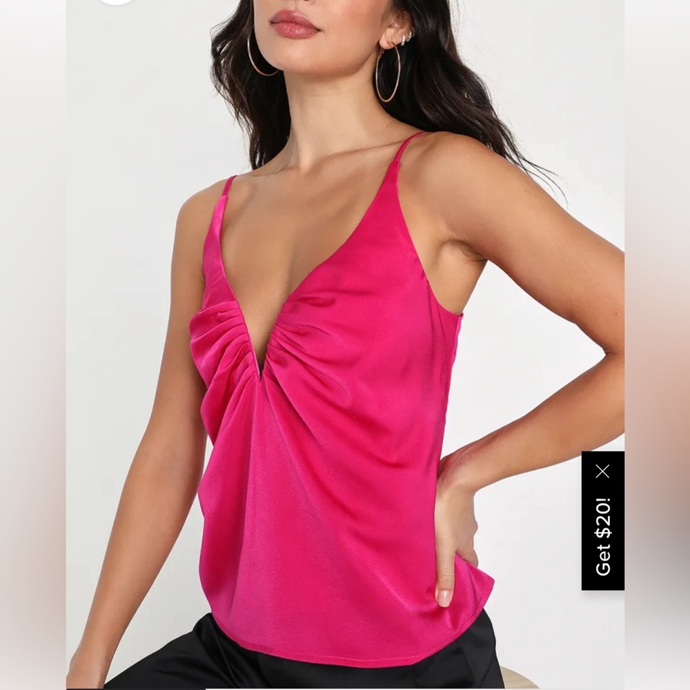 Lulus fuchsia satin tank size small NWT